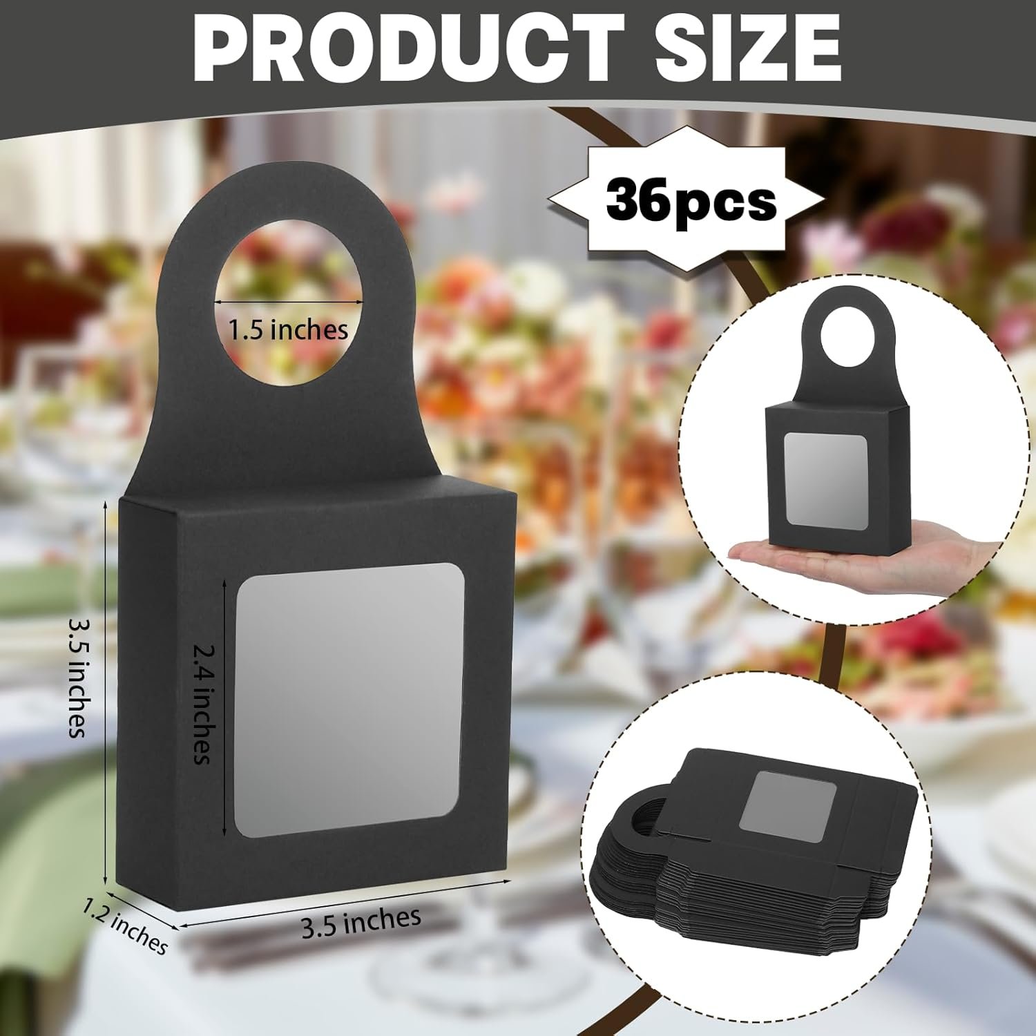 manufacturer direct sayaya 36 pcs kraft paper wine bottle box with window empty wine bottles for decoration hanging foldable gift wine boxes holds truffles clear treat boxes chocolate covered strawberries boxes (black) supplier direct