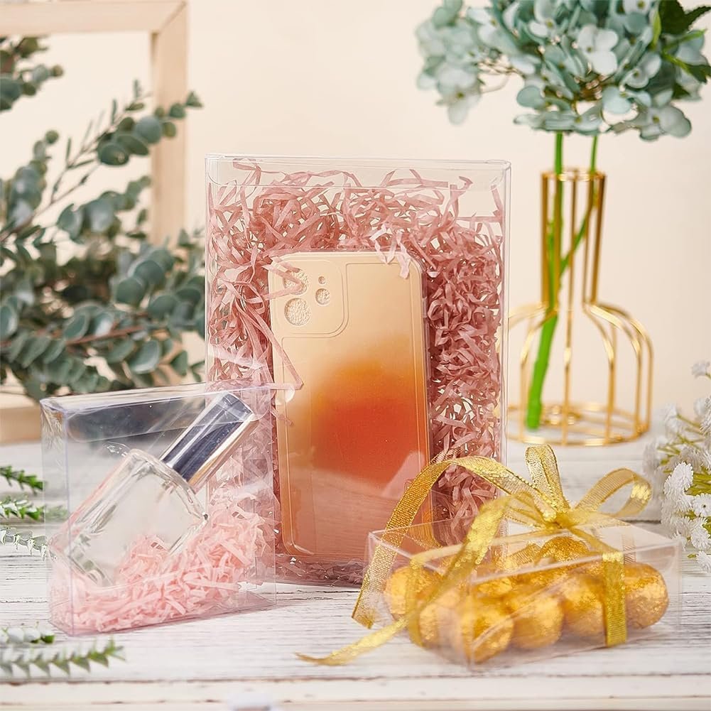 manufacturer direct benecreat 72pcs transparent gift boxes, 4x4x1.2inch rectangle pvc clear wedding favor boxes for candy chocolate, valentine's day festival gift packaging supplier direct