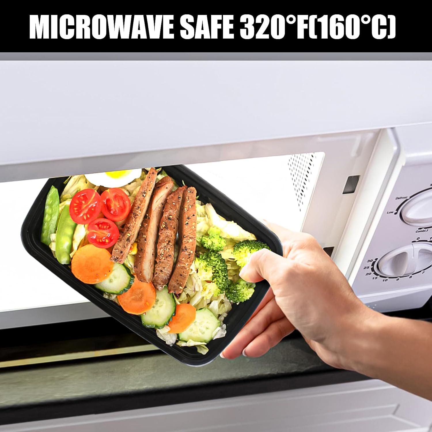 direct bulk orders 50 pack, 24 oz. meal prep containers, extra large & thick food storage containers with lids - bpa free stackable microwavable & dishwasher safe, travel, to go, bento box low-cost wholesale