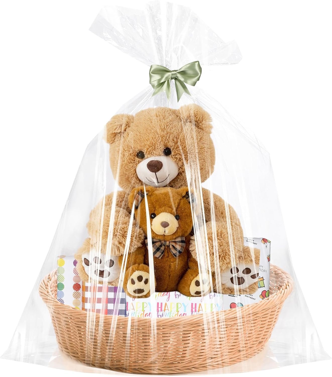 trade price 6pcs extra large cellophane bags 40x50 inch clear cellophane gift bags cellophane wrap for gift baskets 2.5 mil thick wholesale supplier