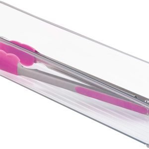 factory direct idesign bpa-free plastic pantry and kitchen storage, freezer and fridge organizer bin with easy grip handles – 16" x 4" x 3", clear oem/odm services