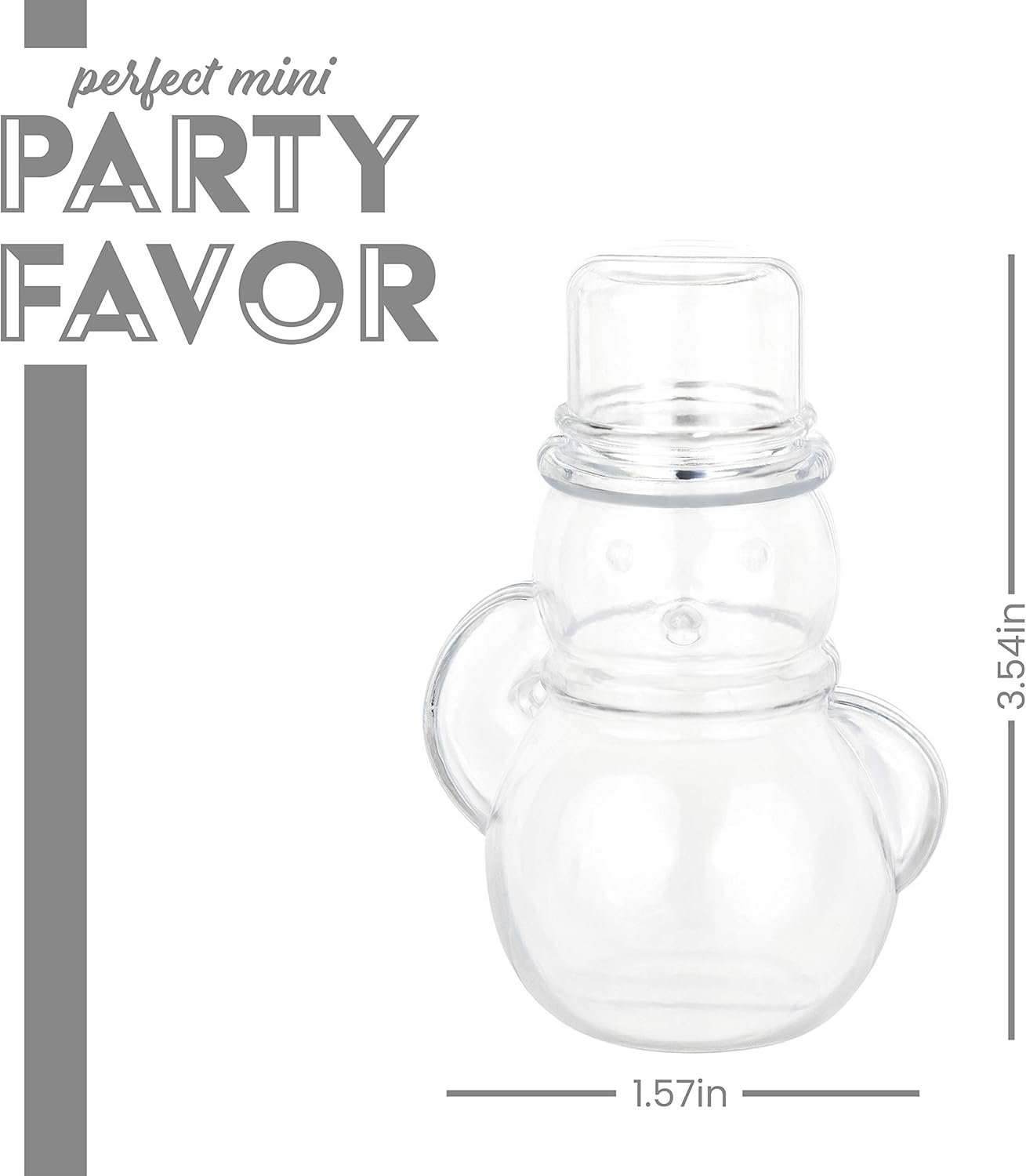 manufacturer direct hammont snowman shaped acrylic candy boxes - 12 pack - 1.57"x3.54" - perfect for weddings, birthdays, party favors and gifts | designer cute clear lucite plastic treat containers supplier direct