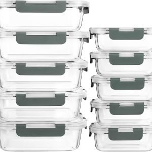 direct bulk orders [10-pack] glass meal prep containers with lids, mcirco food storage containers with snap locking lids, airtight lunch containers, microwave, oven, freezer and dishwasher low-cost wholesale