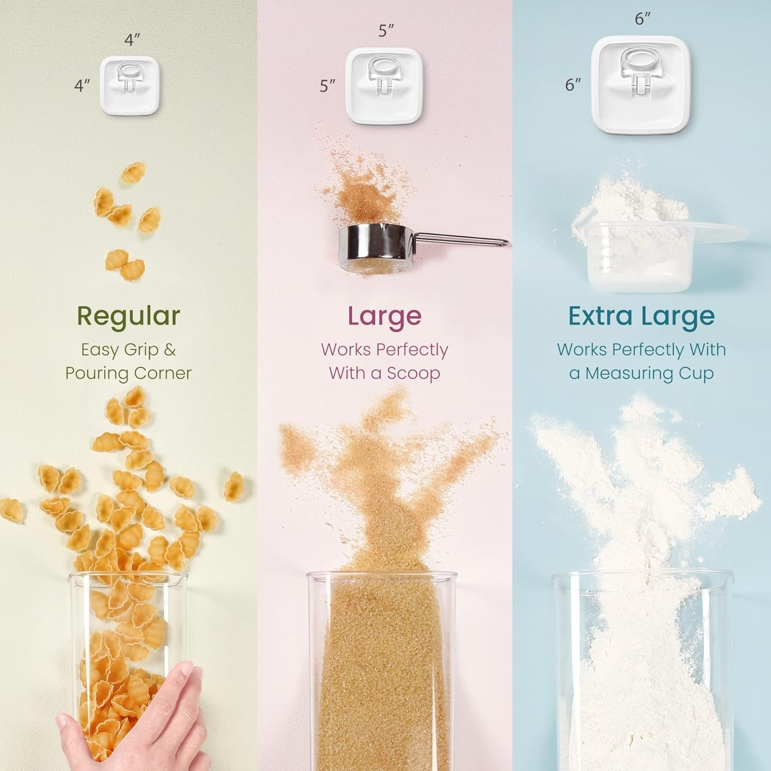 direct bulk orders felli flip tite food storage container with lid 5” large airtight easy open ring lock top, acrylic canister jar for rice sugar flour protein powder, kitchen pantry organizer christmas gift (1.8 qt) low-cost wholesale