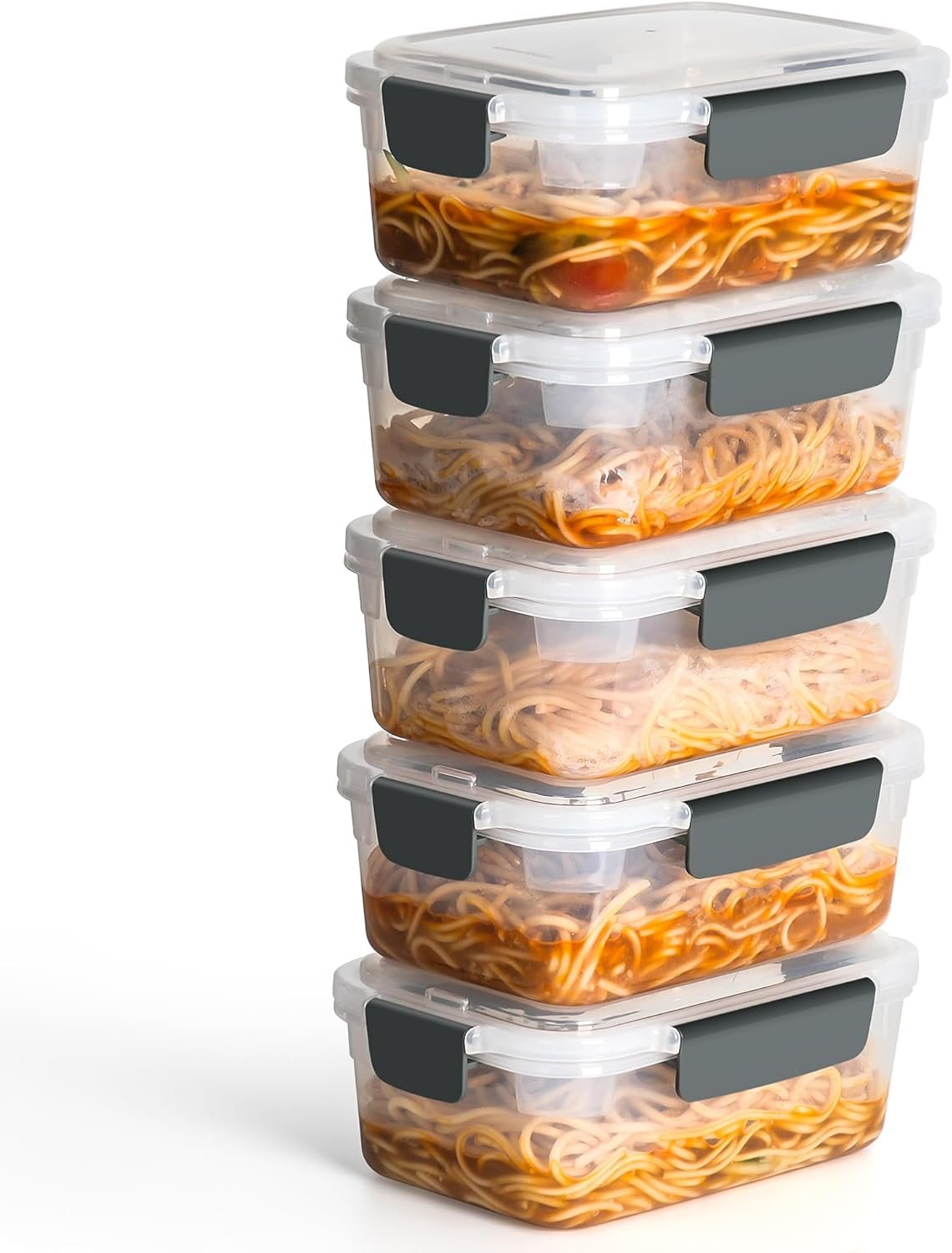 direct bulk orders yory 5 cup plastic food storage containers with lids nestable freezer dishwasher safe rectangle meal prep container set,5-pack low-cost wholesale