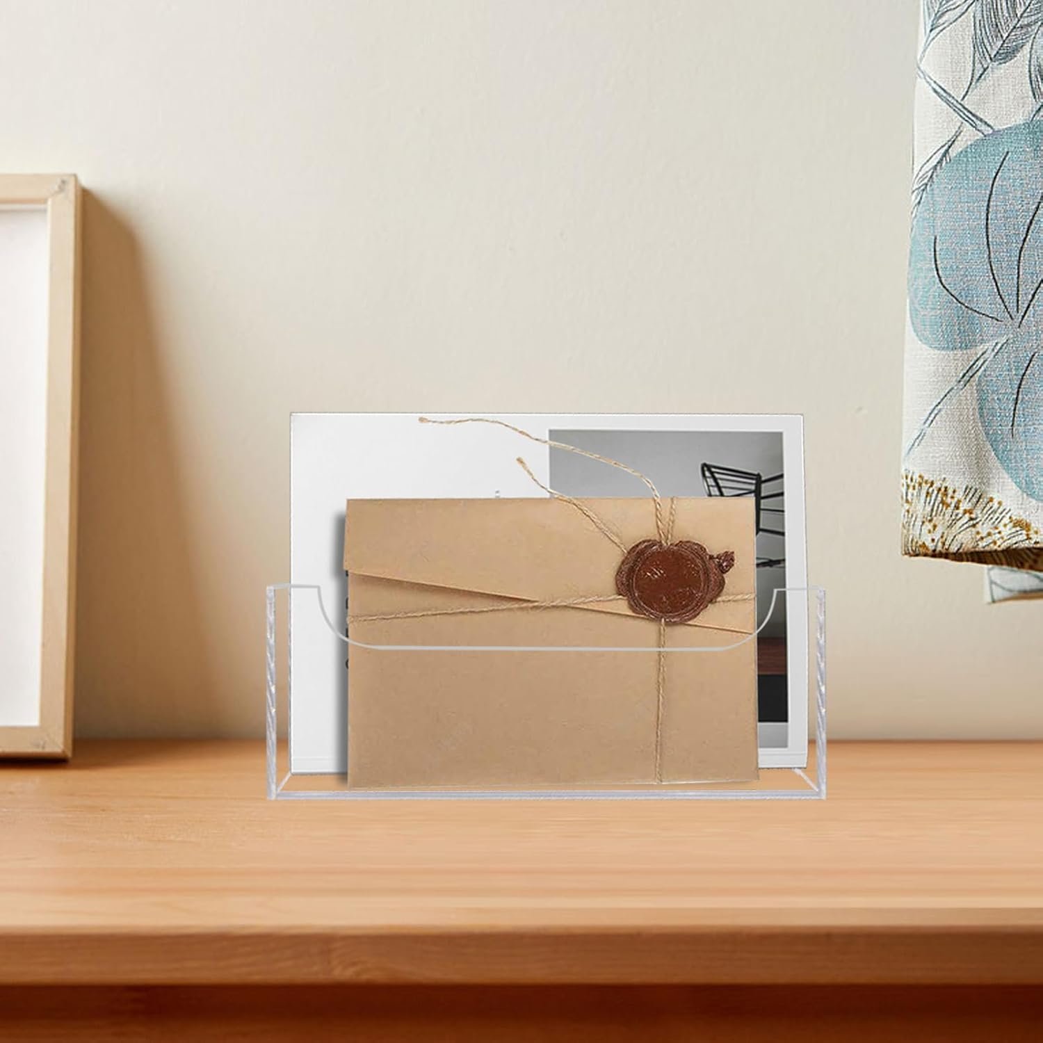 buy in bulk mail holder for table, acrylic letter holder box for desk or wall mount, mail organizer countertop, clear source from factory