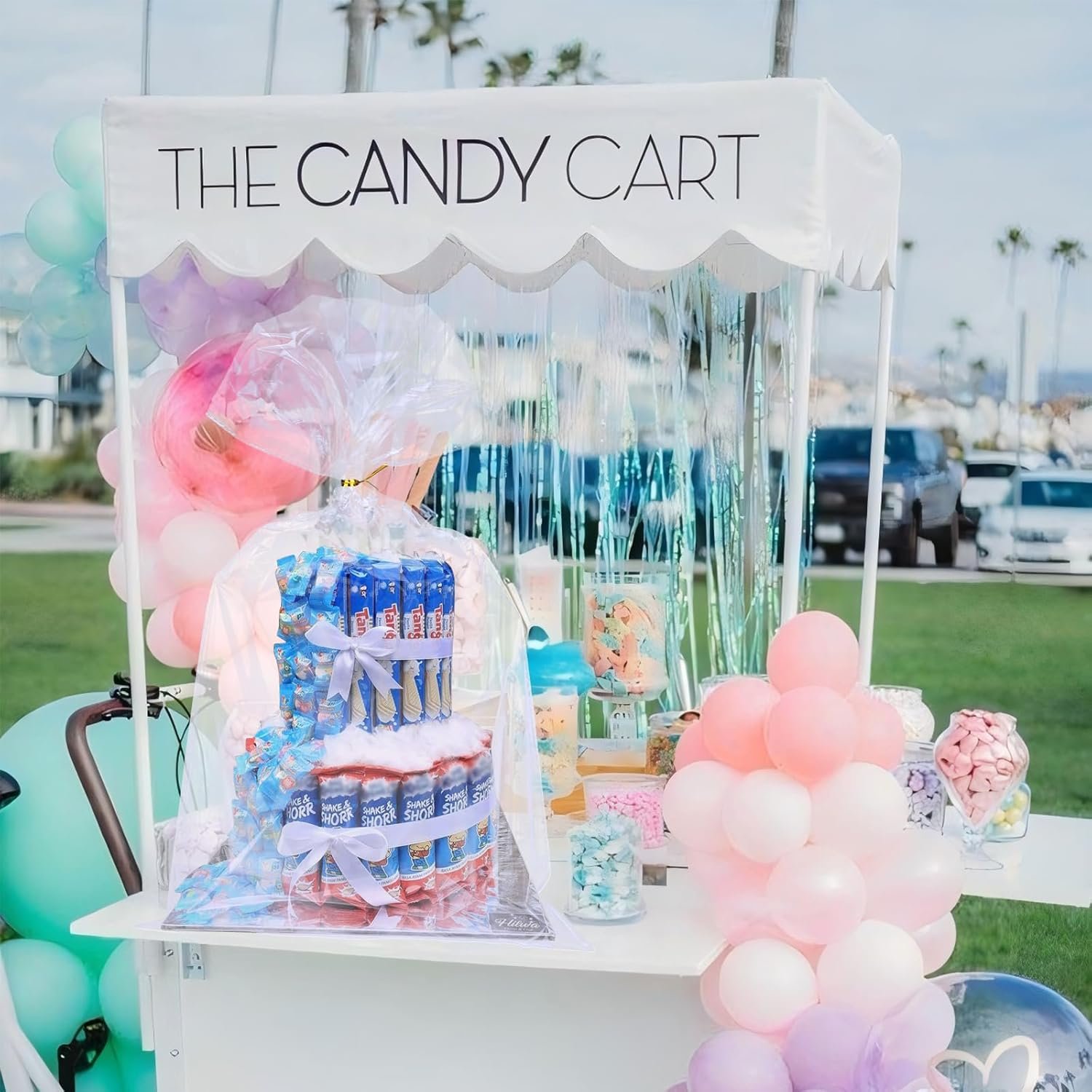 manufacturer direct wocuz cellophane bags clear gifts presents basket bags with metallic twist ties for bridal showers wedding birthday party gift wrapping (24x30 inch, 10pcs) supplier direct