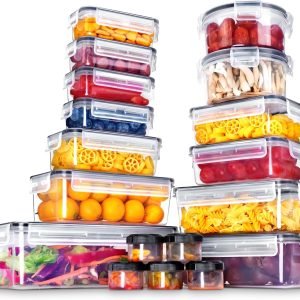 direct bulk orders kaguya 36 pcs food storage containers with lids, plastic food containers for pantry organizers and storage, 1.4 oz - 85 oz, 100% bpa free, leak-proof, microwave and freezer safe low-cost wholesale