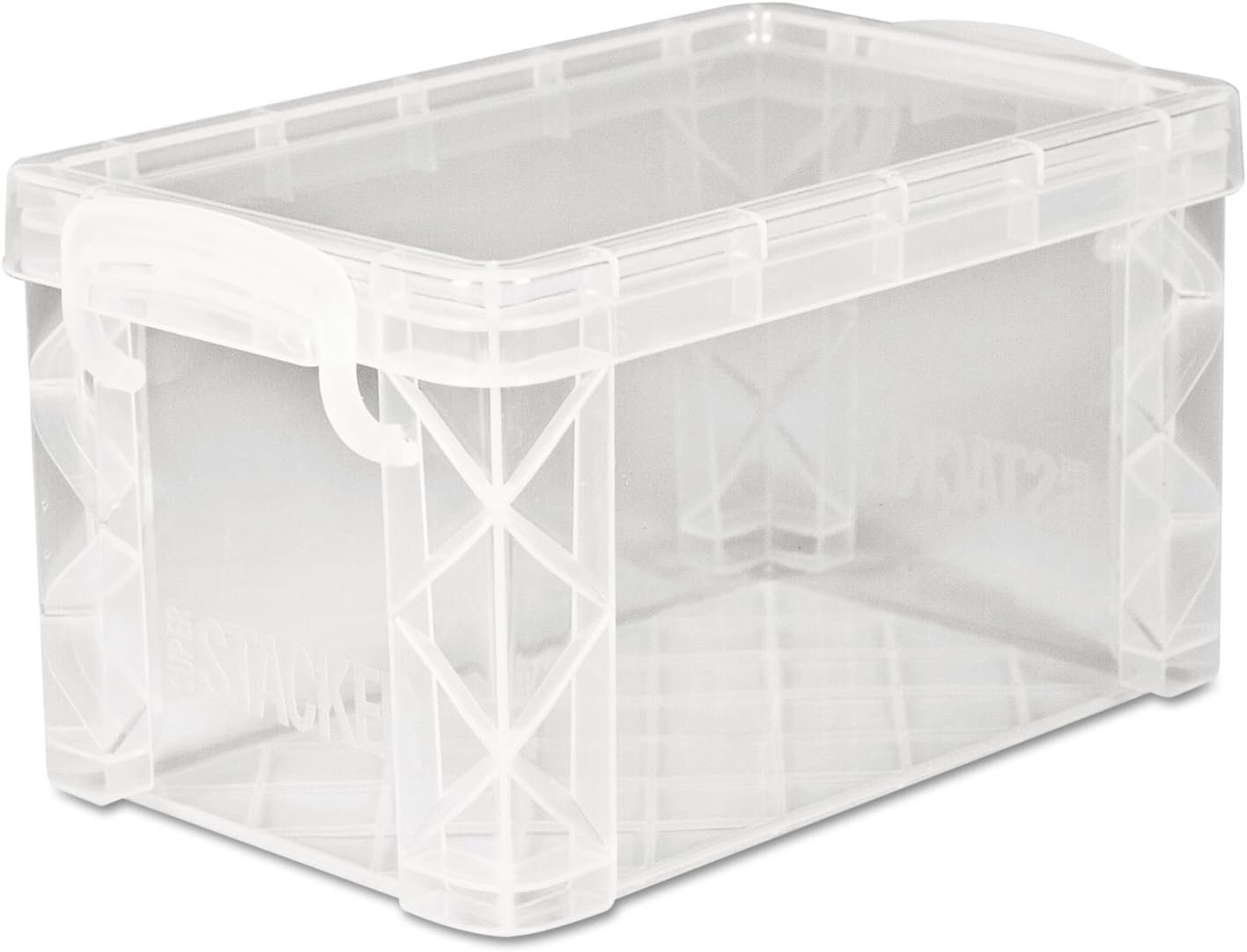 factory price advantus super stacker storage boxes, holds 400 3 x 5 cards, 6.25 x 3.88 x 3.5, plastic, clear volume discount
