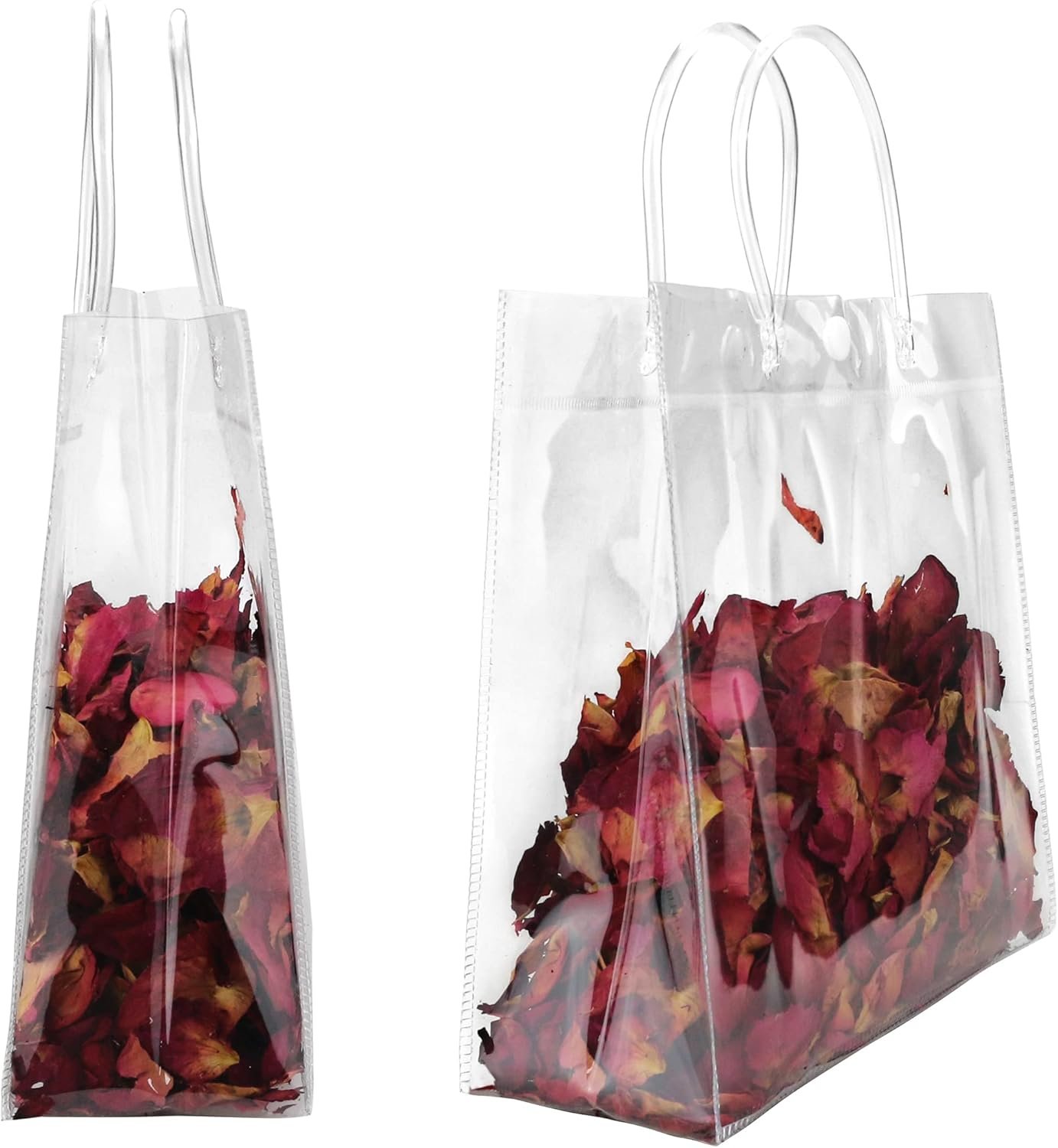 manufacturer direct badenbach 16 pcs clear gift bags with handle,7.87" x 7.87" x 3.15", plastic small clear gift bag clear goodie bag tote bags clear party favor bags for wedding birthday baby shower halloween christmas supplier direct