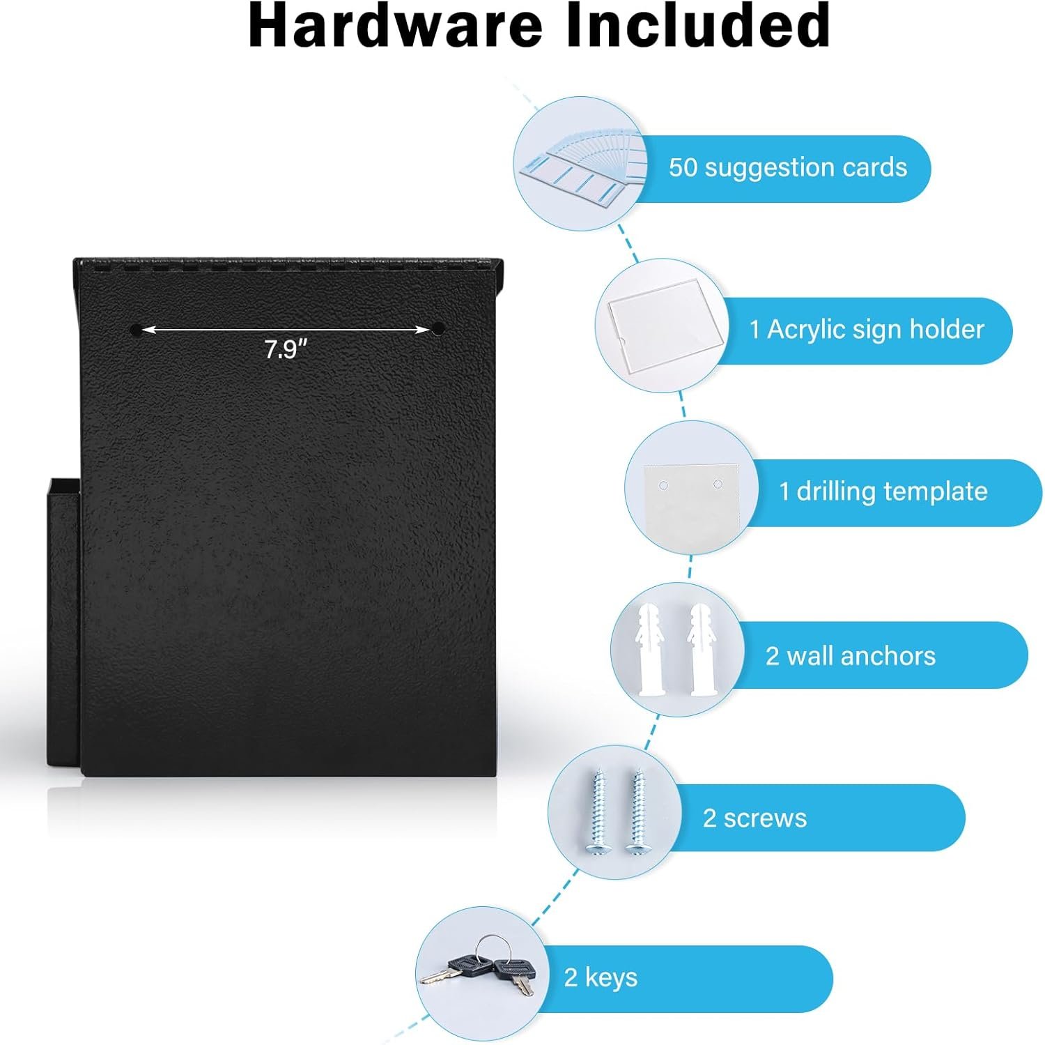 buy in bulk xydled suggestion box with key lock acrylic sign holder, metal donation ballot drop box with slot tip jar for office, fundraising, church, school,8.9''x7.1''x6.3'', black source from factory