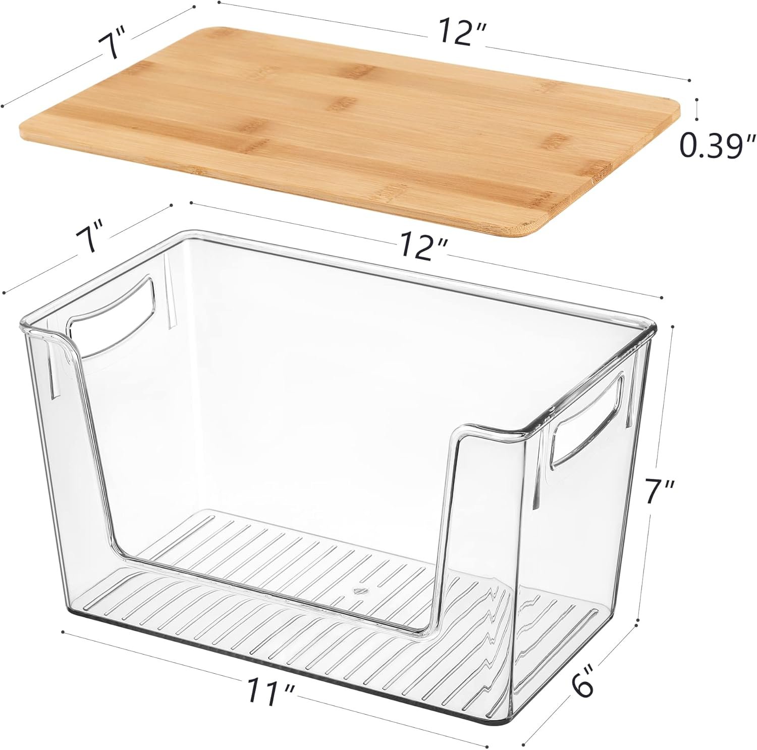 buy in bulk hudgan clear stackable storage containers acrylic open front storage bins with lids for bliss bins and kitchen organization, trash bag holder dispenser source from factory