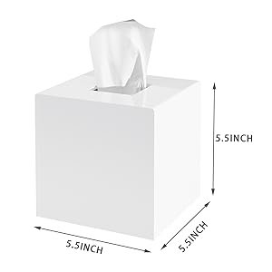 Compre a granel capa de caixa de lenços de acrílico, suporte de caixa de lenços de papel quadrado branco, dispensador de guardanapos faciais para banheiro, cozinha, quarto, escritório, fonte de fábrica