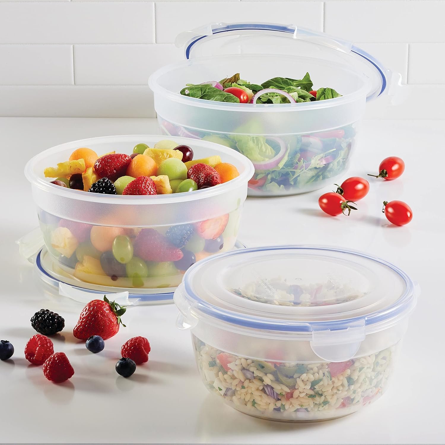 direct bulk orders locknlock easy essentials food storage lids/airtight containers/stackable, bpa free, 6 piece, clear low-cost wholesale