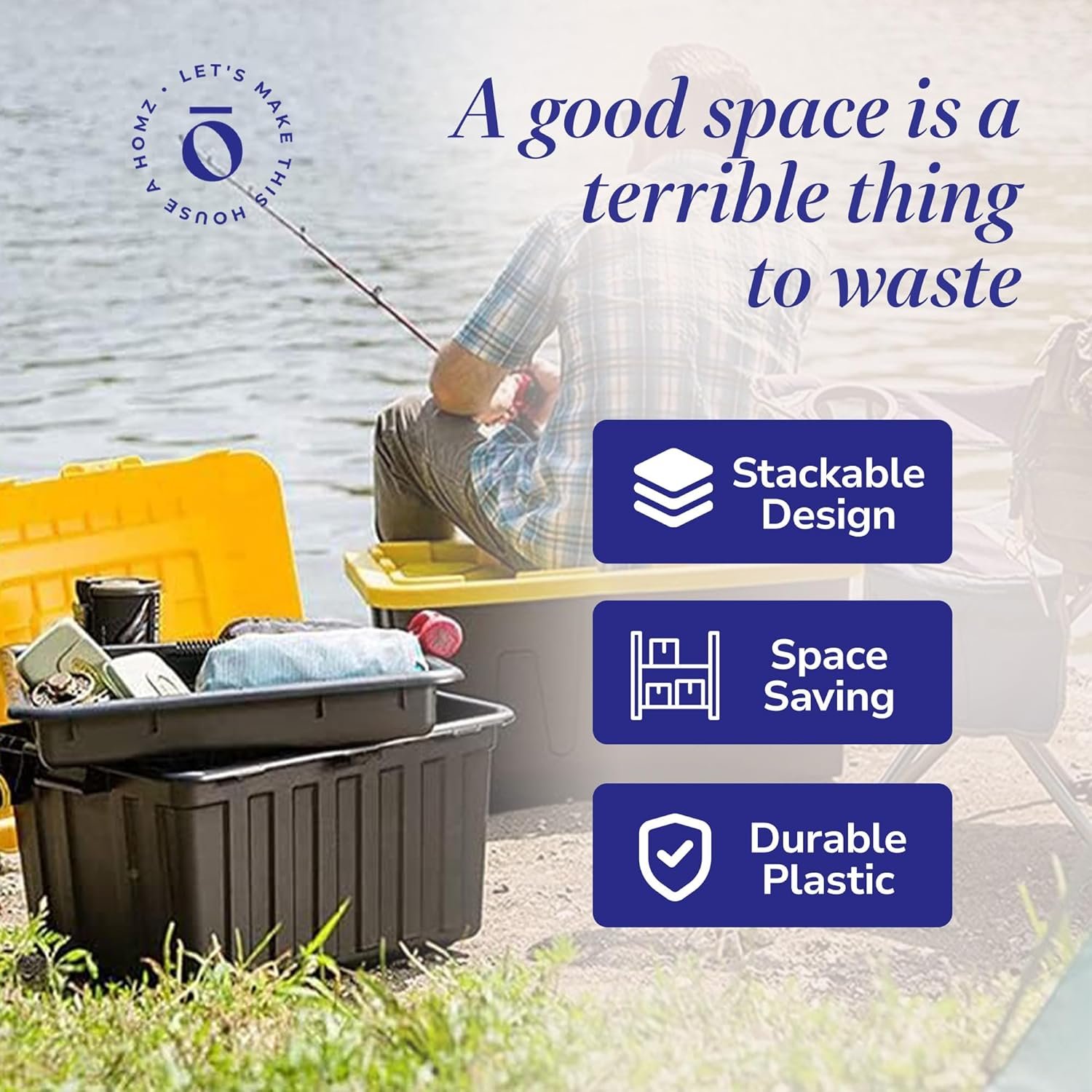 factory price 2-pack durabilt storage, heavy duty stackable bins, 15 gallon, black/yellow volume discount