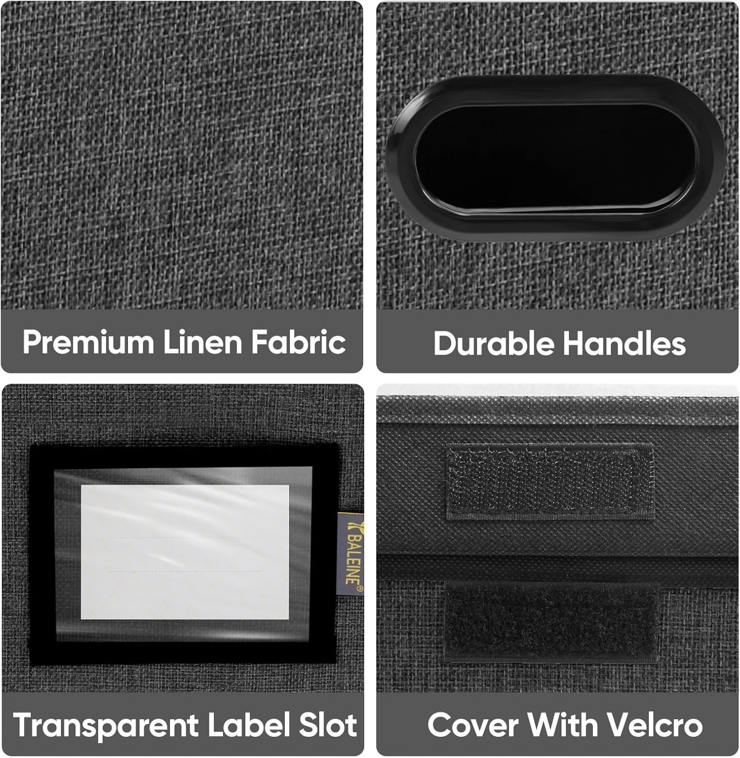 factory price baleine file organizer box with lid, collapsible file folder organizer with plastic slide, hanging file folder box for office document storage (1 pack, black) volume discount