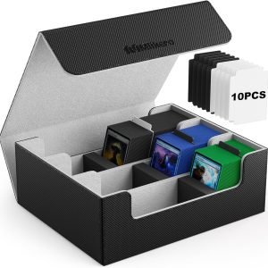 buy in bulk mlikero card deck case for trading cards 1800+, leather magnetic closure commander storage box magic card protectors fit for yugioh, mtg and sport cards… source from factory