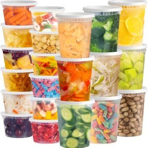 direct bulk orders tashibox 48 pack plastic deli containers with 54 lids (16 & 32 oz 24 each) - food storage containers - clear disposable meal prep containers, bpa free, stackable, leakproof, microwave and freezer safe low-cost wholesale