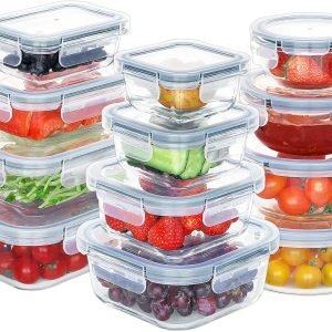 direct bulk orders bayzz glass food storage containers set, 24 pieces airtight glass meal prep containers with lids,microwave and freezer safe low-cost wholesale
