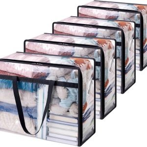 factory direct lifewit 4 pack clear clothes storage bags, 40l plastic blanket storage bags, vinyl foldable moving bags with zipper, closet organizers and storage containers for bedding, duvet, comforter oem/odm services