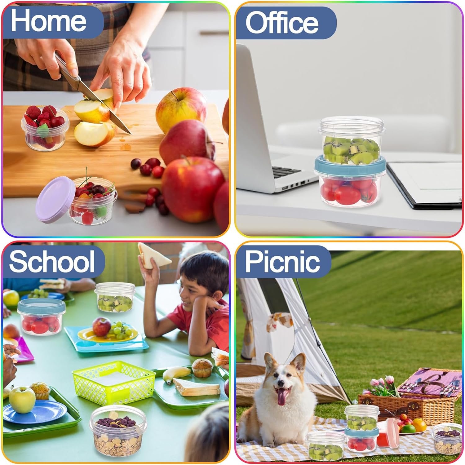 direct bulk orders 12pcs 8 oz plastic containers with screw lids, reusable clear food storage containers with pen and brush for snack salad fruit, leakproof small freezer containers, microwave & dishwasher safe low-cost wholesale