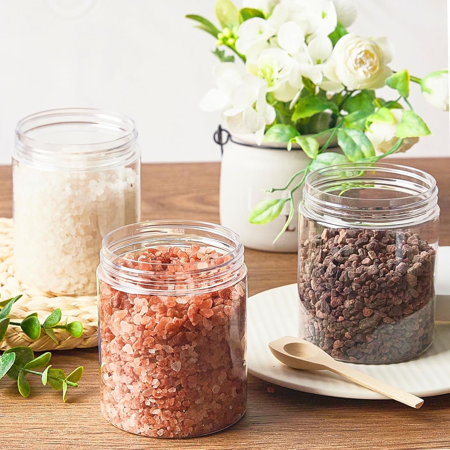 factory direct 36 pack 8 oz plastic container jars with lids and labels bpa free, tuzazo empty round clear cosmetic containers plastic slime jars for lotion, cream, ointments, body butter, travel storage (36) oem/odm services