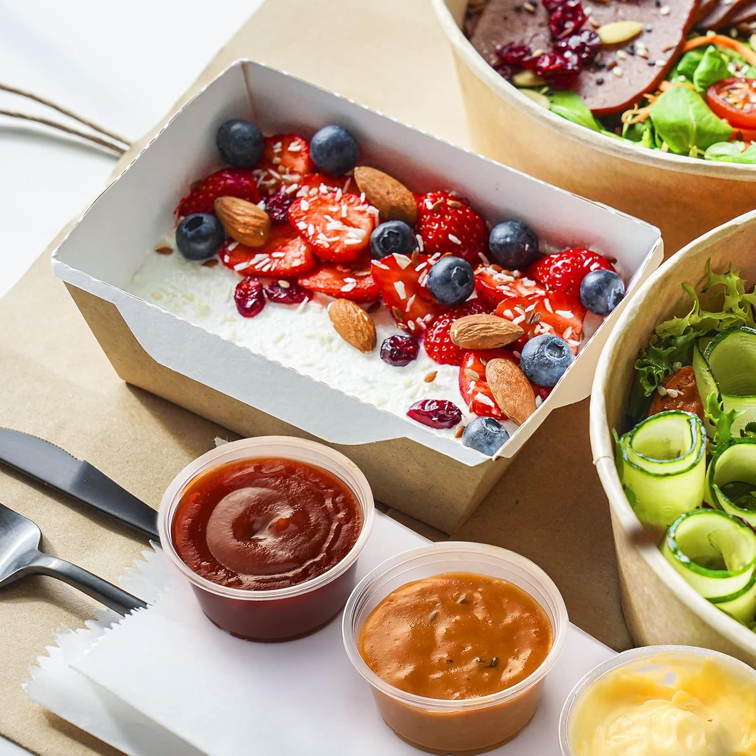 factory direct vitever 130 sets - 2 oz jello shot cups, small plastic containers with lids, airtight and stackable portion cups, salad dressing container, dipping sauce cups, condiment cups oem/odm services