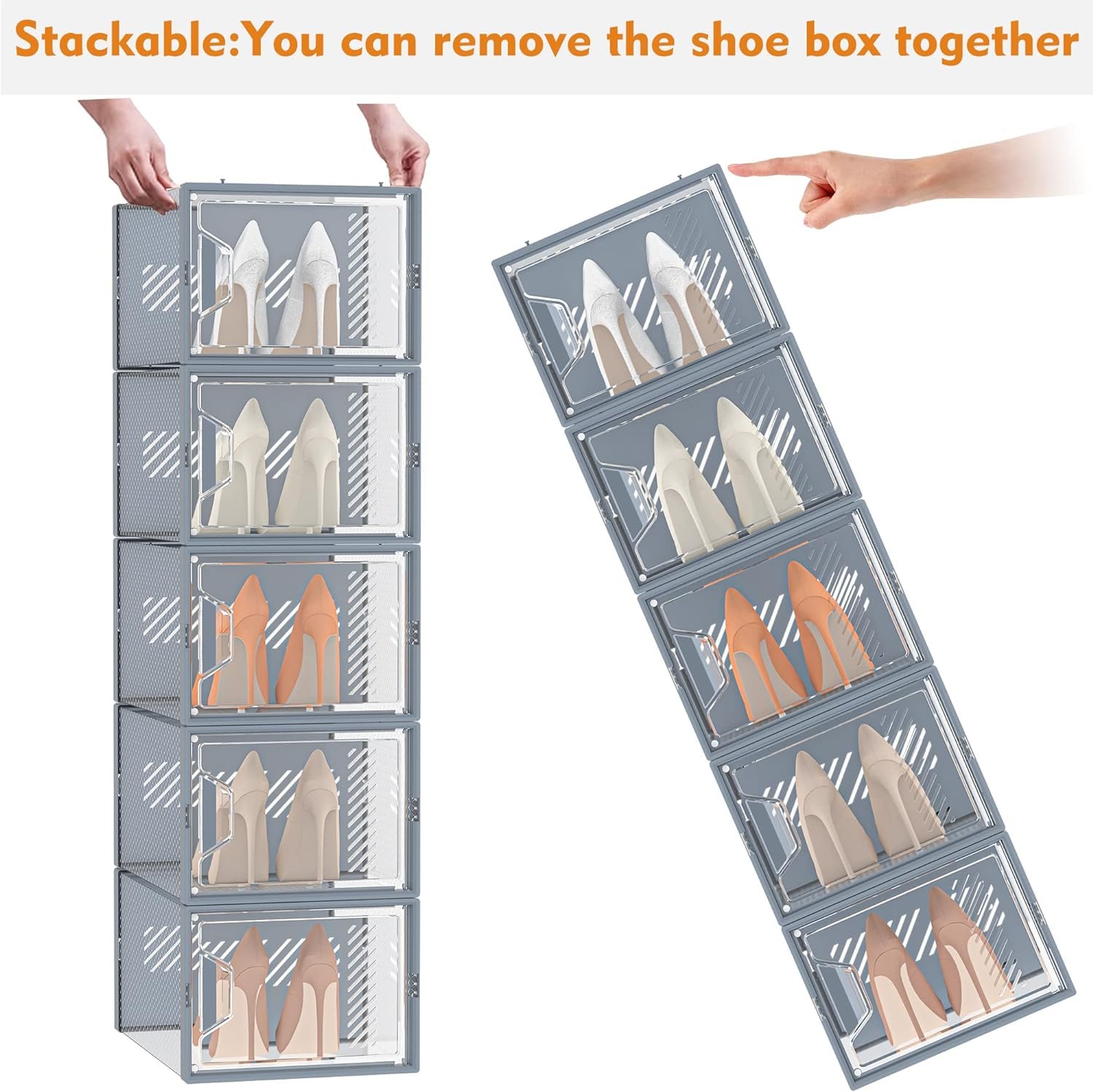 factory price shoe storage, 12 pack x-large shoe organizer for closet, shoe boxes clear plastic stackable shoe storage boxes for size 13 volume discount