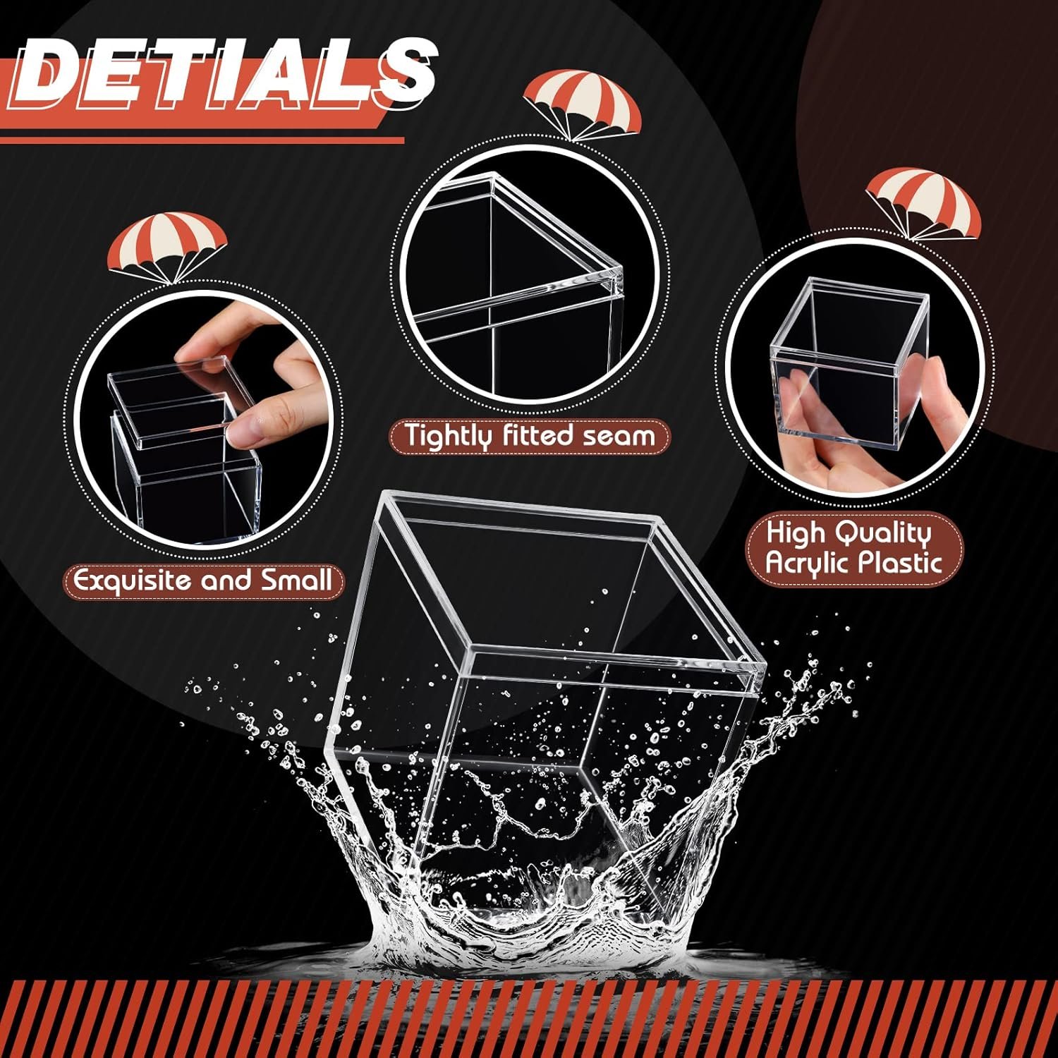 manufacturer direct chengu 18 pack acrylic boxes clear acrylic cube small square storage box acrylic box with lid acrylic display box small container clear candy cubes for candy jewelry display (2.6 x 2.6 x 2.6 inch) supplier direct