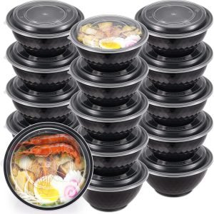 direct bulk orders 36oz extra-thick meal prep bowls with lids, plastic containers with clear covers for noodles, poke bowl, salad, soup - freezer, microwave & dishwasher-safe (30pack) low-cost wholesale