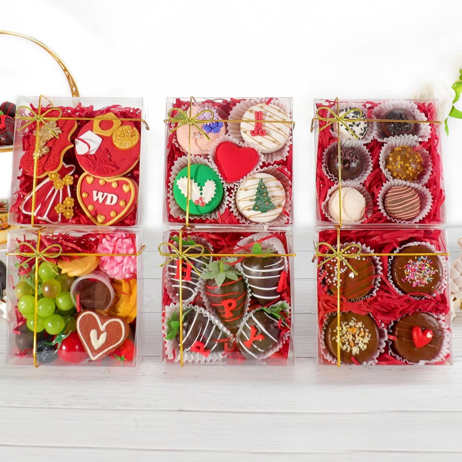 manufacturer direct 15 pack full clear chocolate covered strawberries boxes 5x5x2 inches cookies boxes mini bundt cake boxes pie boxes cinnamon roll treat boxes chocolate truffle boxes party wedding favor supplier direct