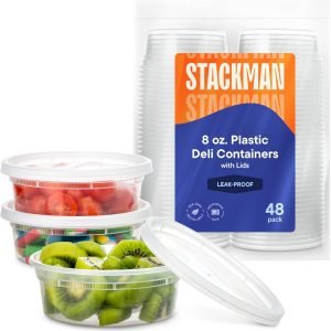 direct bulk orders [48 sets - 8 oz.] plastic containers with lids - slime containers 8 oz - small containers with lids low-cost wholesale