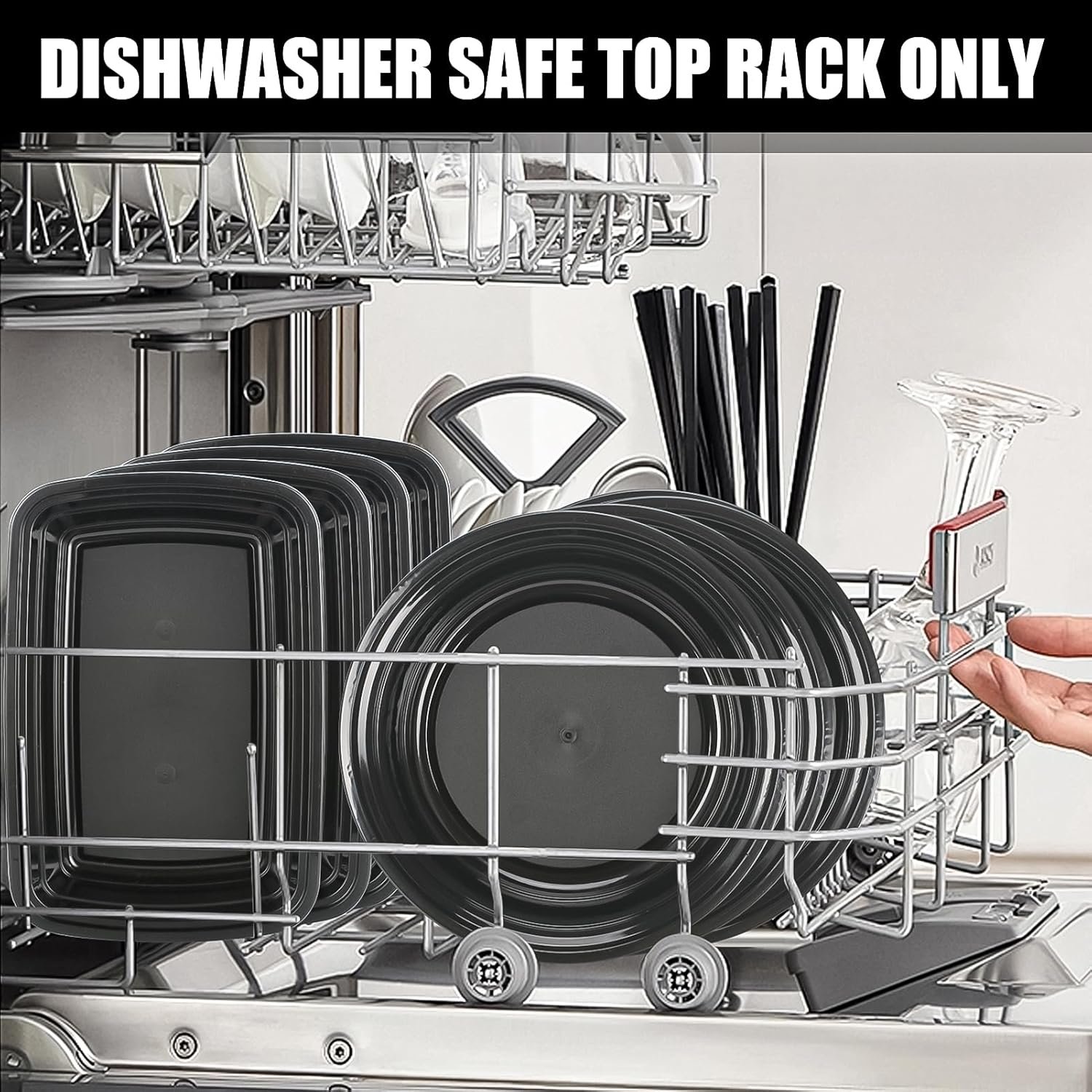 direct bulk orders 50 pack, 24 oz. meal prep containers, extra large & thick food storage containers with lids - bpa free stackable microwavable & dishwasher safe, travel, to go, bento box low-cost wholesale