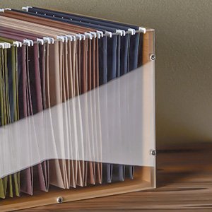 buy in bulk clear acrylic file box organizer, bamboo hanging folder storage boxes, filing crate bin holder with handle for home office desk, letter size source from factory