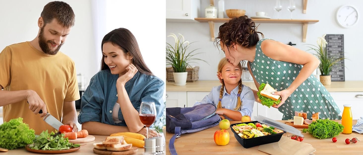 direct bulk orders meal prep containers 50pack - 34oz food storage containers with lids, plastic food prep containers, disposable to go food containers, bpa free, stackable, 1000ml, microwave/dishwasher/freezer safe low-cost wholesale