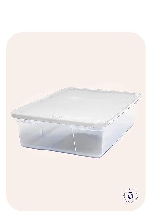 factory direct homz 10 pack storage bins, clear plastic organizing containers w/white lids, 6 quart oem/odm services