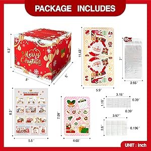 trade price christmas money box for cash gift pull, surprise explosion gift with 60pcs transparent bags for christmas, diy holiday cash box for money holder for women men girls boys mom dad (red) wholesale supplier