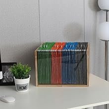 buy in bulk record album storage crate, bamboo & acrylic vinyl ​record crate, multifunctional visible record holder crate with handle, great for storing vinyl ​record lp's/albums hanging letter size folders toy source from factory