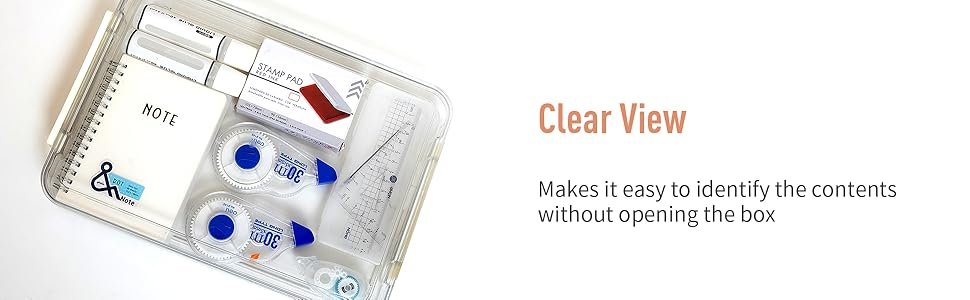 factory price citylife 2 pcs 6 qt plastic storage bins with lids and latches, portable stackable storage bins, clear plastic file box for organizing a4 paper, letters, documents, art supplies, and crafts volume discount