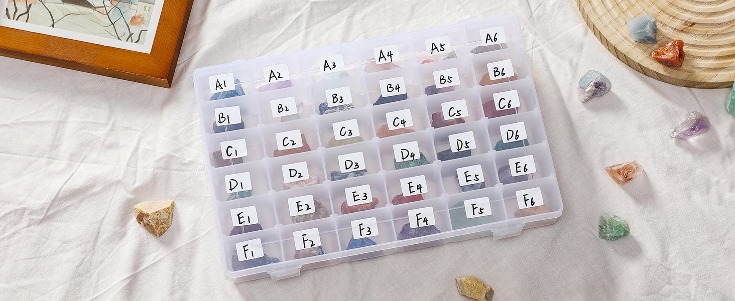 factory direct 2 pack 36 grids clear plastic organizer box with adjustable dividers, small craft organizers and storage, compartment container for bead, nail, jewelry, art, diy crafts, fishing tackle, small items oem/odm services