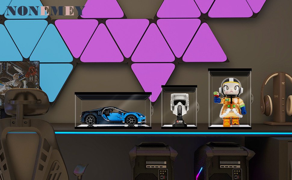 buy in bulk nonemey clear acrylic display case with remote control light for 400% bearbrick, dustproof model showcase organizer box, display case for collectibles bearbrick (6×4.7×12.6inch,15×12×32cm) source from factory