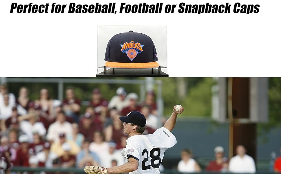 buy in bulk wanlian clear hat display case,acrylic baseball cap holder stand with stainless steel risers,perfect for baseball,football or snapback caps/cap of any mini helmet(8.6x7.9x7inch,l*w*h) source from factory