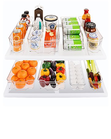 buy in bulk sorbus pantry storage organizer with lids- clear plastic refrigerator organizer bins- multipurpose & versatile stackable cabinet organizers- cosmetics, laundry, office supplies, food organizer- 2 pack source from factory