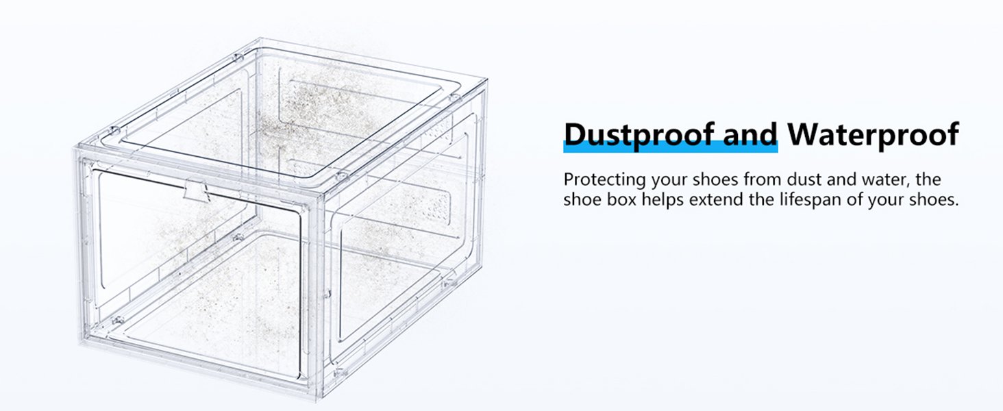 Acquista all'ingrosso 6 scatole rigide, robuste, spesse, grandi, per riporre le scarpe nell'armadio, contenitori trasparenti impilabili per scarpe da ginnastica, contenitori espositori con coperchi, trasparenti, provenienti dalla fabbrica.