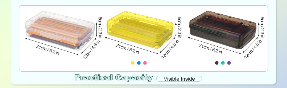 factory price 12 pack plastic box clear case with lid snap closure hard large capacity box storage organizer box holder for kid adult(clear) volume discount