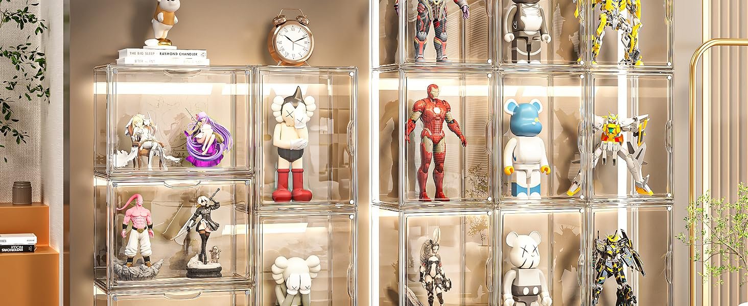 buy in bulk dilibra 4 packs clear plastic handbag storage organizer for closet, acrylic display case for purse and handbag, stackable storage boxes bag organizer with magnetic door for clutch wallet book toys source from factory