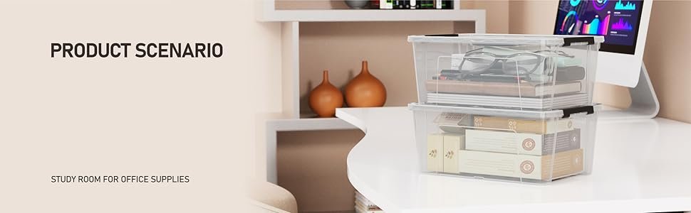 factory direct wyt clear storage latch bins, 6-pack storage organizer box with handle and lids, 5-litre oem/odm services