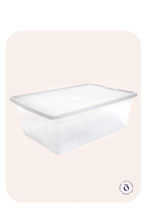 factory direct homz 10 pack storage bins, clear plastic organizing containers w/white lids, 6 quart oem/odm services