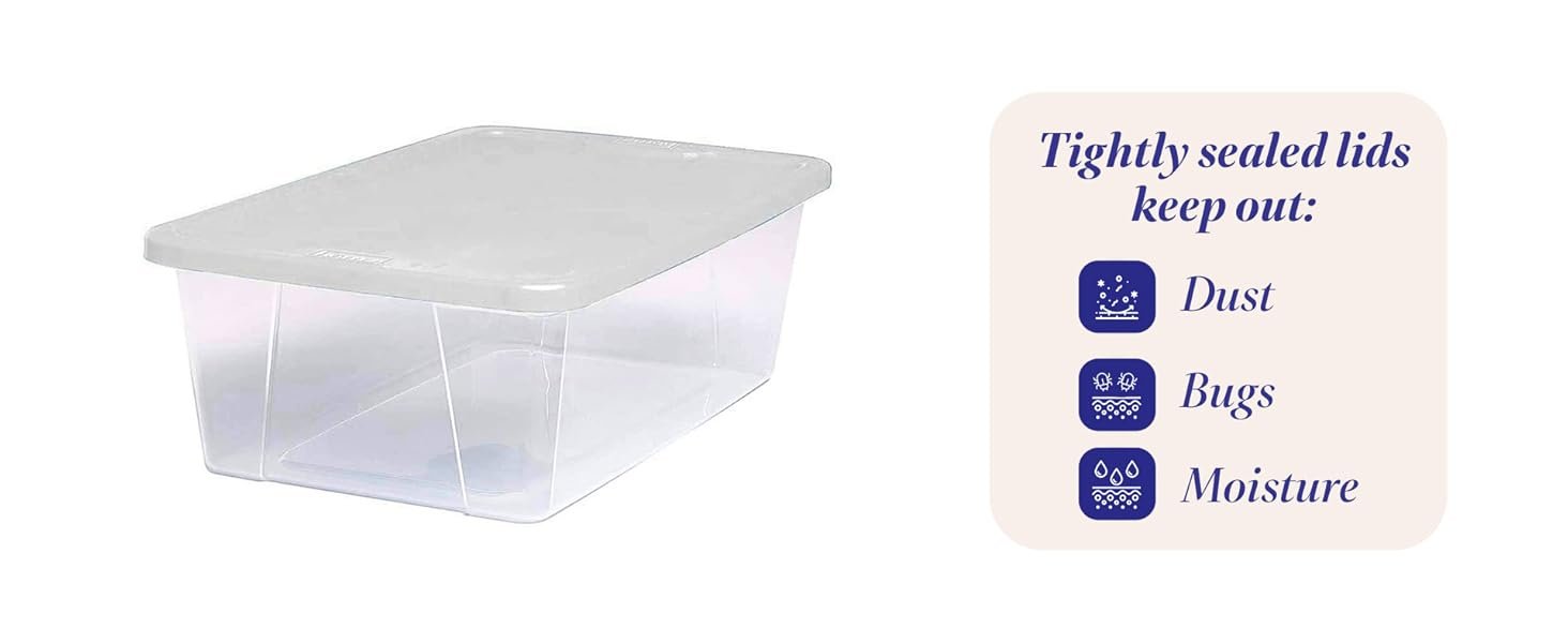 factory direct homz 10 pack storage bins, clear plastic organizing containers w/white lids, 6 quart oem/odm services