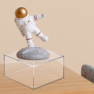 Compre no atacado: pacote com 6 unidades de caixas expositoras de acrílico cristalino em formato de cubo, com bases empilháveis e fundo oco. Organizador de acrílico em formato de cubo de 5 lados para joias, colecionáveis, cosméticos e figuras. Direto da fábrica.